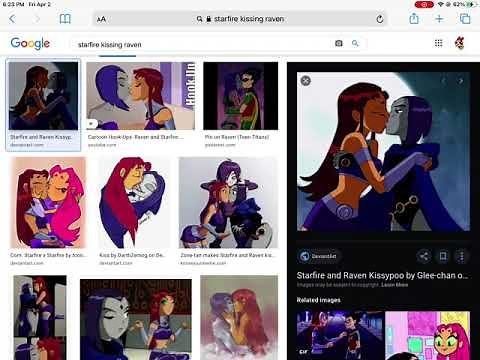 RAVEN KISSING STARFIRE