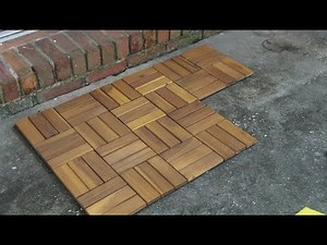Unboxing & Installation: Upolana 9pcs interlocking deck tiles 12x12 acacia wood $36 (for 9sq ft)