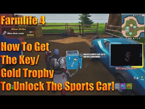 Fortnite Farmlife 4 How To Get The Key/Gold Trophy To Unlock The Sports Car!