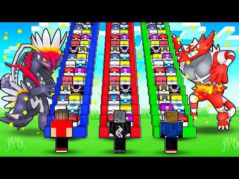 Climbing the stairs to the new Lucky Pixelmon from Shiny Legendary Pokémon in Minecraft