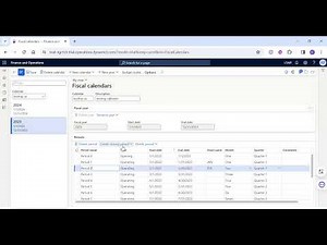 Microsoft D365 Finance and Operations - Comprehensive Training - General Ledger - Calender Setup