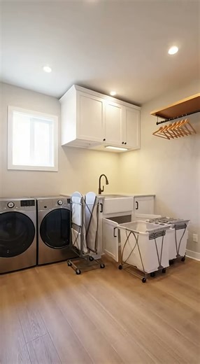See the Complete Transformation into a Modern Laundry Room😍