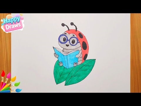 Let’s Draw a Cute Ladybug Reading a Book | Easy Drawing for Kids