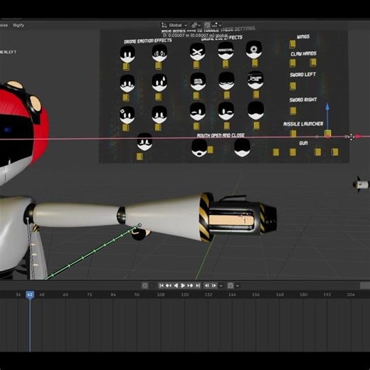Stylized Murder Drones Model Rig Test #murderdrones #3dmodeling #glitchproductions #blender