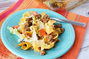 Easy Walking Taco Casserole - BubbaPie