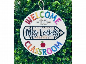 Personalised Teacher Classroom Sign | 12” Wooden Round Gift | End of Year Teacher Gift | Custom School Decor | New Classroom Gift - Etsy Australia