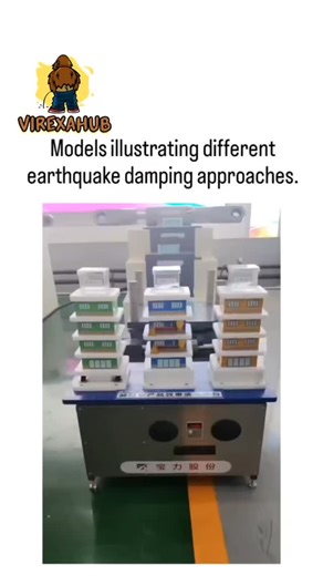 VIREXAHUB ™ | The video depicts scale models of multi-story buildings on a shake table undergoing simulated earthquakes, where rigid-base structures... | Instagram