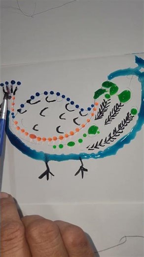 peacock🦚🦚water drop #colormixingmagic #rangolidesigns #art #drop rangoli