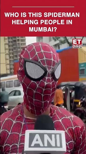 Viral: Who Is This Spiderman Who Is Going Viral In Mumbai For Helping People | Mumbai Rains #shorts