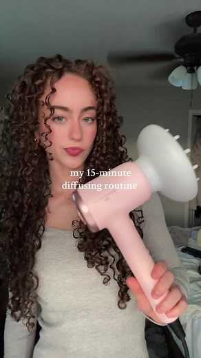my 15-minute diffusing routine! #curlyhair #curlyhairroutine #diffuser #diffusingcurls #wavytalk