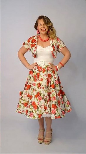 1950s White Pink Roses Selection by Vivien of Holloway | Classic Style & Timeless Fashion