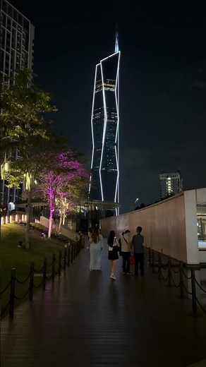 Merdeka 118 Tower - Night View from LaLaport BBCC Kuala Lumpur #merdeka118 #lalaport #kualalumpur