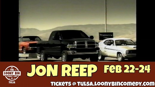 JON REEP WEEK STARTS THURSDAY!!! You know Jon Reep from his comedy specials, winning Last Comic Standing, as “Raymus, the pot smoking farmer” from Harold and Kumar: Escape From Guantanamo Bay, “Hemi Guy” from Dodge’s popular ad campaign, Eastbound and Down, Curb Your Enthusiasm AND NOW he can be seen onstage at the Loony Bin Comedy club!! Feb 22-24 Save money by purchasing your tickets ahead of time, online: http://tinyurl.com/hrk5y2fu | The Loony Bin Comedy Club - Tulsa