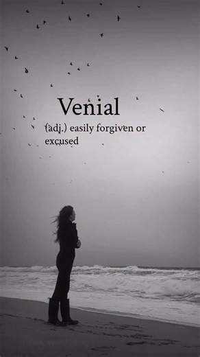 Venial” is an adjective meaning a slight or forgivable offense, sin, or fault that is not serious and warrants only mild reproach, often contrasted with “mortal” in religious contexts like Catholicism. It is pronounced /ˈviː.ni.əl/ (VEE-nee-uhl), with phonetic guides confirming “vee-nee-uhl” or “VEE-nyul” variants. Examples include: “Gossiping is often seen as a venial sin,” “His tardiness was a venial error,” or “The mistake was venial and easily forgiven.” The word originates from Late Latin v