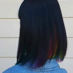 550K views · 4K reactions | Hidden rainbow hair is a win-win for the buttoned-up trendsetter ❤️ @katelsmac’s rainbow bob is serious #goals. | Sally Beauty | Facebook