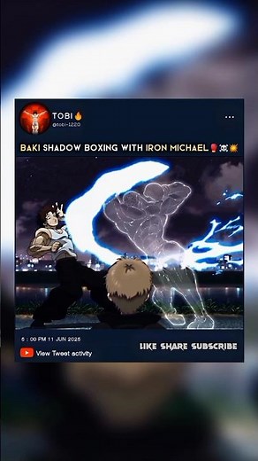 BAKI Shadow Boxing With IRON MICHAEL🥊☠️💥#baki#anime
