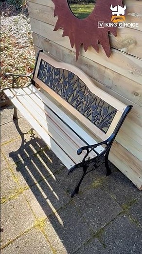 Wooden Garden Bench with Tulip Design – Small Outdoor Bench 74 cm