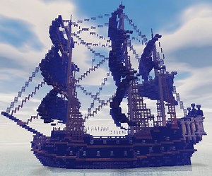 Black Pearl from Pirates of the Caribbean rebuilt in Minecraft