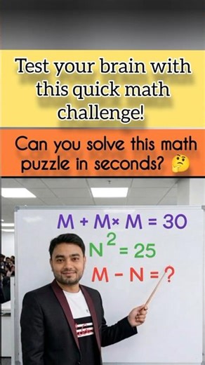 Can You Solve This Without Calculator? 🤯 M + MM = 30 | Math Challenge