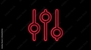 Equalization Icon - 4K Animated Design with Linear Symbol on Black Background Stock Video