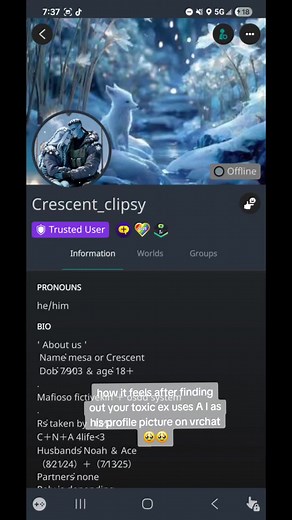 Yes I'm posting about him because he's toxic and a ass. idc if he finds this video 🥹 #callout #vrchat #toxicex #trending watch out for him btww toxicex, ex boyfriend, pdf, aiuser, ai, small callout, callout, VRChat, VRChatcommunity, 4monthsfornothing, calloutsoon