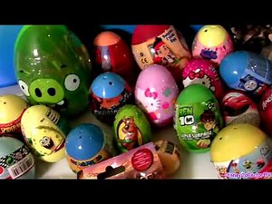 30 Surprise Easter Eggs Kinder Peppa Hello Kitty Giant Angry Birds Starwars Disney Marvel Spiderman