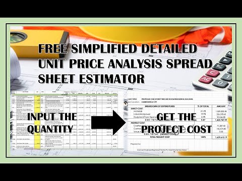 Free Detailed Unit Price Analysis DUPA Estimate Spreadsheet Format for Construction Estimators