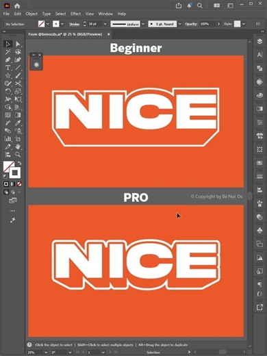 Illustrator Tutorial 2026 | Tips for Creating a 3D Outline Text Effect in Illustrator #benocds