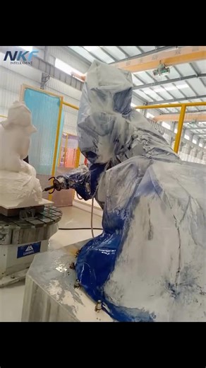 Cara Hao on Instagram: "🦺Our robot protection covers are used in the carving industry. ✅ Compatible robot brands: #Fanuc, #Yaskawa, #ABB, #KUKA, #Kawasaki, Estun and Efort etc; ✅ Applied industries: spraying, painting, forging, sandblasting, grinding, polishing and welding etc; ✅ Functions: Dustproof, waterproof, antistatic, high-temperature resistant, oil-resistant, corrosion-resistant, and thermal insulation etc; ✅ We are one of the world’s largest and most professional manufacturers of robot
