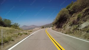 Hyperlapse Driving of Kings Canyon Scenic Byway West Section Eastbound 01 Rear View Sierra Nevada Mountains California USA