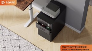 DEVAISE 3 Drawer Mobile File Cabinet with Lock, Under Desk Metal Filing Cabinet for Home Office Fits Legal/Letter/A4 Size, Fully Assembled Except Casters, Black