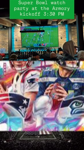 The Armory on Instagram: "⸻ 🎉 Super Bowl Sunday Watch Party at The Armory 🏈 Come hang with us for the biggest game of the year — the Seattle Seahawks vs. the New England Patriots in Super Bowl LX! It’s a rematch of one of the most memorable Super Bowls ever, and we’ll be showing every second of the action. ￼ 📅 Date: Sunday, February 8, 2026 ⏰ Kickoff: 3:30 PM Pacific Time (6:30 PM ET) — big game vibes start early! ￼ 🍗 Party Special: 12 Wings + a Coors Light for just $20! 🍺🔥 Whether you’re 