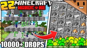 I built an automatic mob loot farm in Minecraft hardcore!