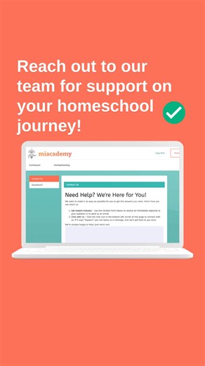 With Miacademy, homeschooling might be easier than you think! Once you get started… ▶️ Follow our tutorials and explore our user-friendly platform. 🤓 Select your child’s classes, community features, and other preferences with helpful tools in the parent portal! ⭐️ Watch your child's confidence and curiosity grow with engaging courses that make learning enjoyable. And remember, our team is here to help if you need a hand. If you’re looking for a top-rated, easy-to-use homeschool curriculum that 
