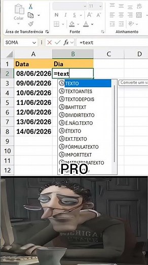 Aula rápida de Excel: Como transformar datas em nomes de dias da semana