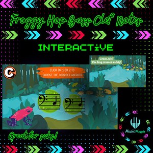 Froggy Hop Spring Bass Clef Note Interactive Elementary Music Activity Game