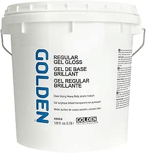 GOLDEN Regular Gel Gloss, 128 fl. oz. Jar, Professional Acrylic Gel Medium, Transparent