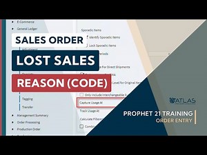 Prophet 21 Training: Sales Order - Lost Sales Code (Reason)