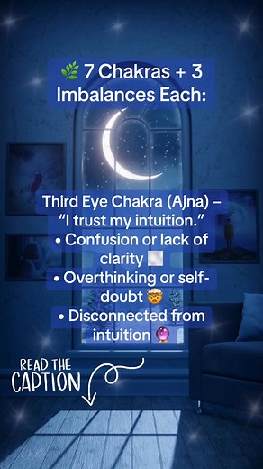 👁️Your third eye chakra is your center of intuition, clarity, and inner wisdom 👁️‍🗨️ When your third eye is imbalanced, you might feel: 😵‍💫 Confused, disconnected, or overthinking everything 💤 Trouble sleeping or vivid, chaotic dreams 🚫 Doubt in your intuition or lack of direction To awaken and balance your third eye chakra: 🧘‍♀️ Meditate daily and quiet your mind to listen within 🌌 Spend time in stillness — trust what you feel, not just what you see 🍇 Eat deep purple foods like bluebe