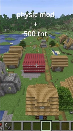 minecraft physic mod and tnt #minecraft #tnt #physics #shorts