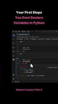 Season 1 Lesson 1 Part 4 Your First Steps You Dont Declare Variables in Python