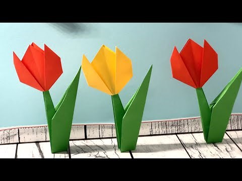 🌷 Easy Origami Tulip for Spring! 🌷 Fun Paper Folding Tutorial/DIY Craft