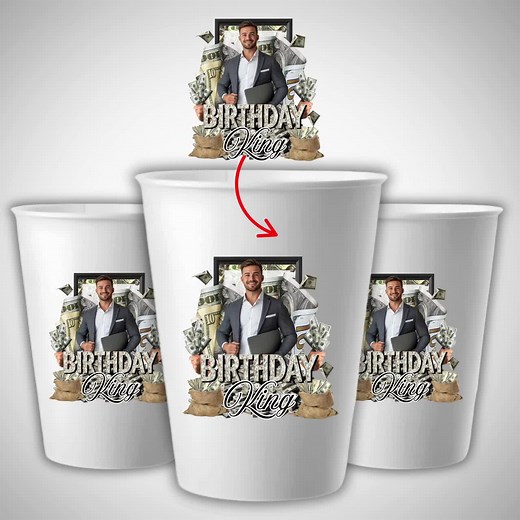 Pink Dollar Style Birthday Sticker, Styrofoam Cup Sticker, Shot Glass, All Zodiac Signs, T-shirt Design, Canva Template, Instant Download - Etsy