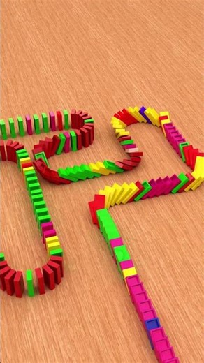 110 Colorful Dominoes Loop animation V20 of the Most Satisfying Domino #dominoes #satisfying #shorts