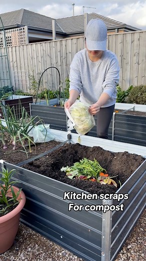 Kitchen scraps for compost 🪴 #gardening #motivation #preparing #gardentips #fyp | Simply Tine