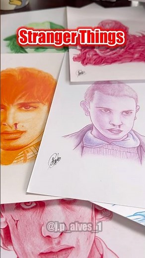 Stranger Things Fanart / Drawing Characters 🎨❤️ #fanart #strangerthings5 #sketchbook #drawing