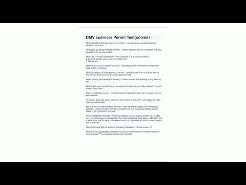 DMV Learners Permit Test solved already passed66