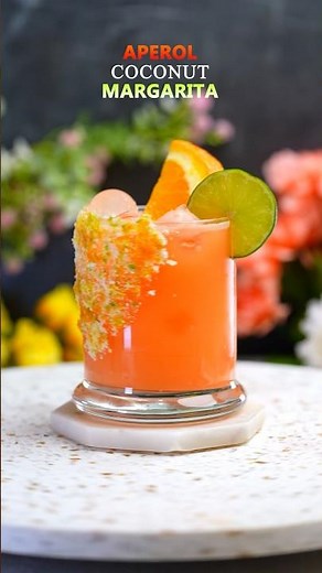 Aperol Coconut Margarita ❤️🌸 #cocktails #drinkrecipes #bar