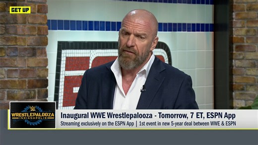 "Expect spectacle, expect surprises, expect to have a lot of fun, and ESPN's going to deliver." Triple H on what the ESPN and WWE partnership means 🔥 Stream Wrestlepalooza, ESPN’s inaugural Premium Live Event — Saturday at 7 PM ET with ESPN | Get Up
