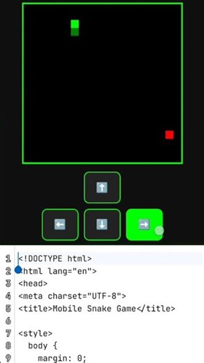 snake game using html css javascript 🔥👿 #viral #programming #hackathon #coding